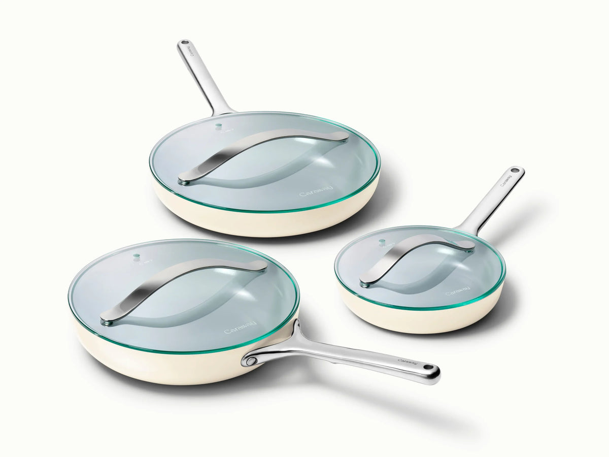 Fry Pan Trio with Glass Lids